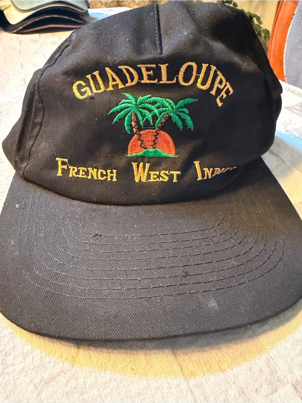 Guadeloupe Embroidered Black Baseball Cap - French West Indies